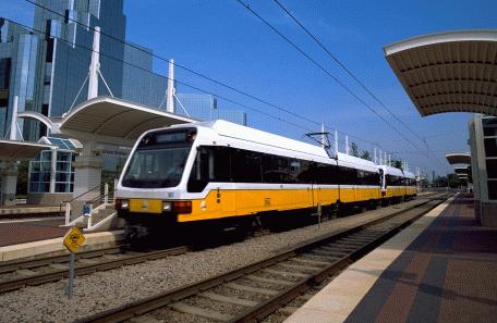 DART light-rail train in Dallas