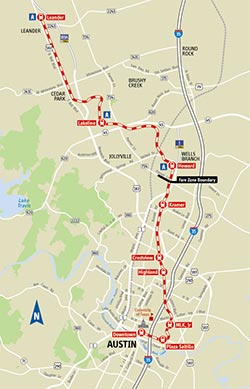 Austin commuter rail route