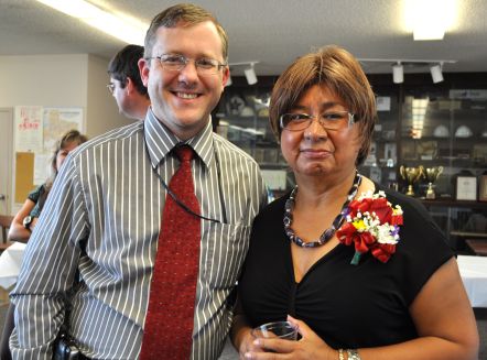 Maggie and Brian at her retirement shindig